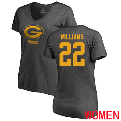 Green Bay Packers Ash Women #22 Williams Dexter One Color Nike NFL T Shirt->nfl t-shirts->Sports Accessory